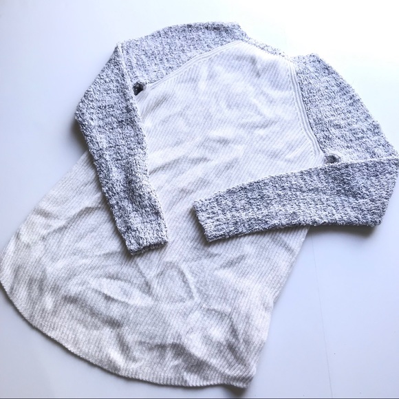 Ann Taylor LOFT White Fuzzy Ribbed Back Sweater - Picture 3 of 5